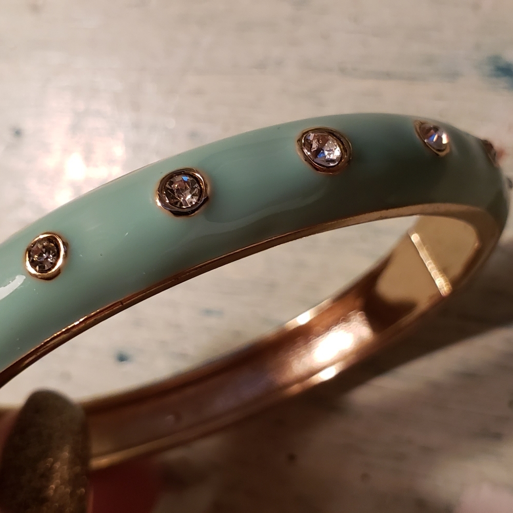 Enamel Hinged Bangle - image 2